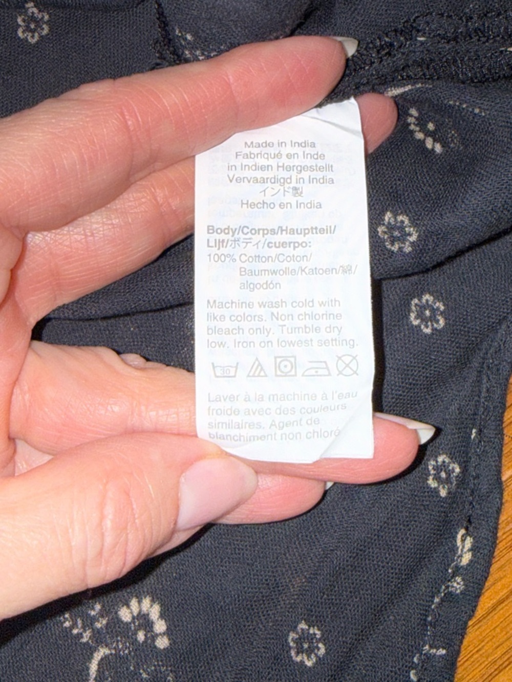 Madewell Black Blouse with Gold Floral Print - Picture 9 of 11